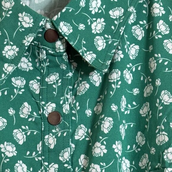 LuLaRoe Roxanne Green Floral Tank Top Sleeveless 2XL - Picture 4 of 9